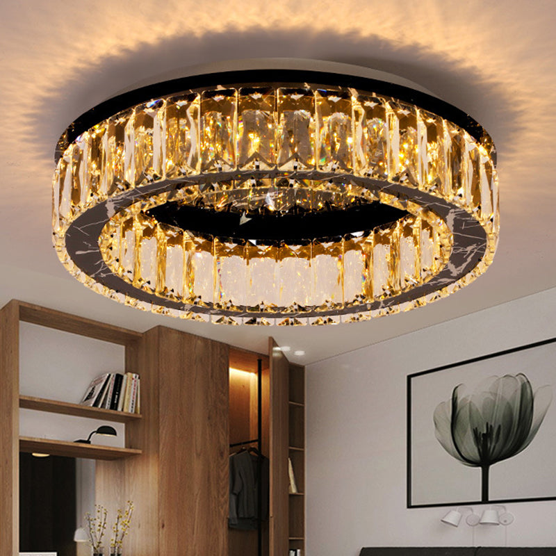 Round Flush Mount Ceiling Light Fixture Contemporary Crystal Ceiling Light Fixtures Chrome Clearhalo 'Ceiling Lights' 'Close To Ceiling Lights' 'Lighting' 2605957