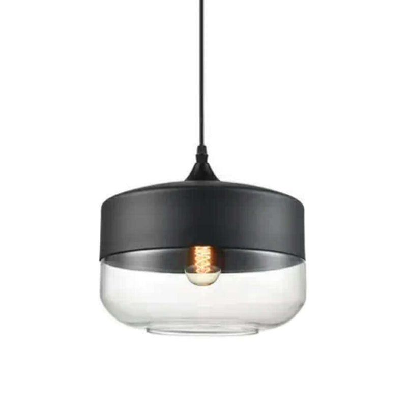 1 Light Pendant Lighting Retro Industrial Style Glass Pendant Ceiling Lights for Restaurant Clear Globe Clearhalo 'Ceiling Lights' 'Pendant Lights' 'Pendants' Lighting' 2617439