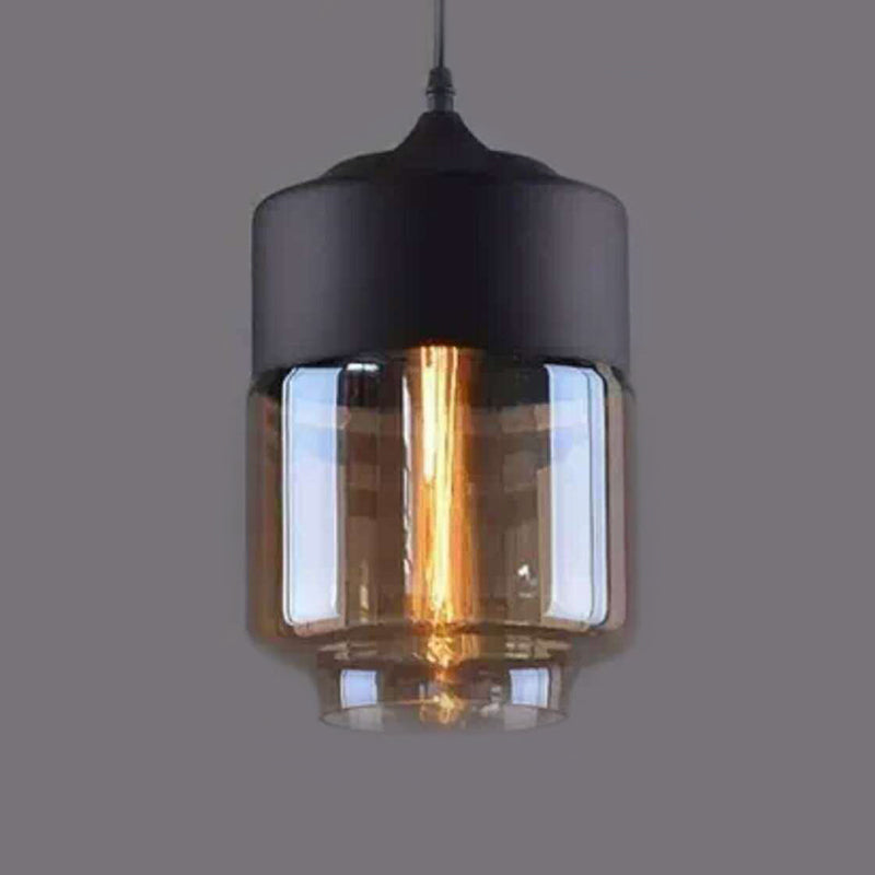 1 Light Pendant Lighting Retro Industrial Style Glass Pendant Ceiling Lights for Restaurant Clearhalo 'Ceiling Lights' 'Pendant Lights' 'Pendants' Lighting' 2617440