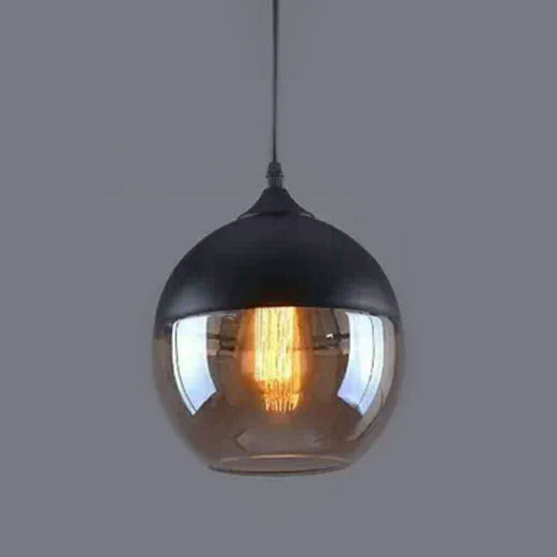 1 Light Pendant Lighting Retro Industrial Style Glass Pendant Ceiling Lights for Restaurant Amber Lantern Clearhalo 'Ceiling Lights' 'Pendant Lights' 'Pendants' Lighting' 2617445