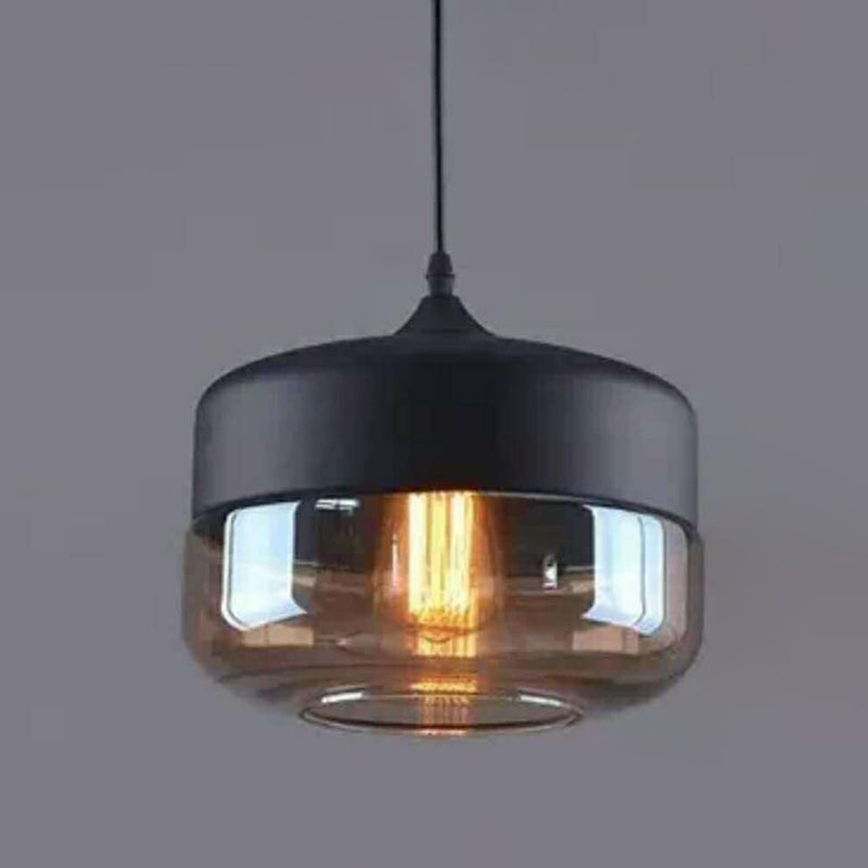 1 Light Pendant Lighting Retro Industrial Style Glass Pendant Ceiling Lights for Restaurant Clearhalo 'Ceiling Lights' 'Pendant Lights' 'Pendants' Lighting' 2617437
