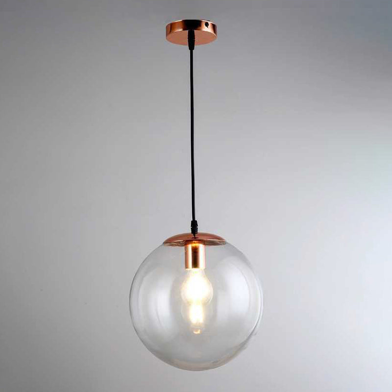 1 Light Round Hanging Ceiling Lights Industrial Style Glass Hanging Light Fixtures for Restaurant Clearhalo 'Ceiling Lights' 'Pendant Lights' 'Pendants' Lighting' 2618377