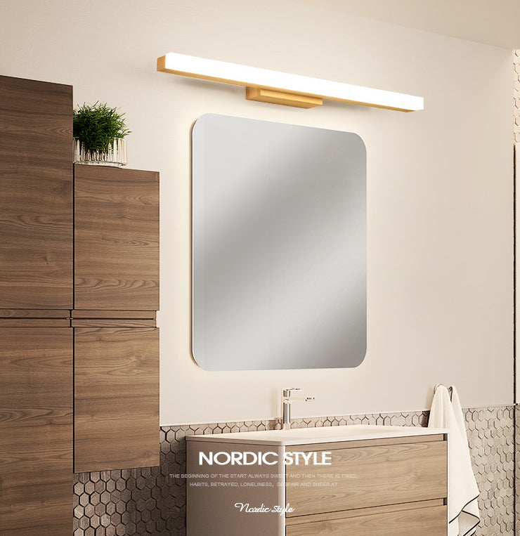 Taavita Rectangular Vanity Wall Light in Nordic Minimalist Style Made of Wood - Single Vanity Light