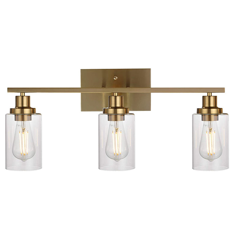 Taavita 3-Light Cylinder Bathroom Wall Lights Retro Industrial Style Glass Vanity Light