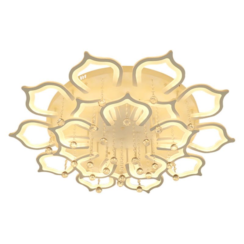 Taavita Flush Ceiling Light | Modern LED Acrylic Semi Flush Mount with Crystal Decor
