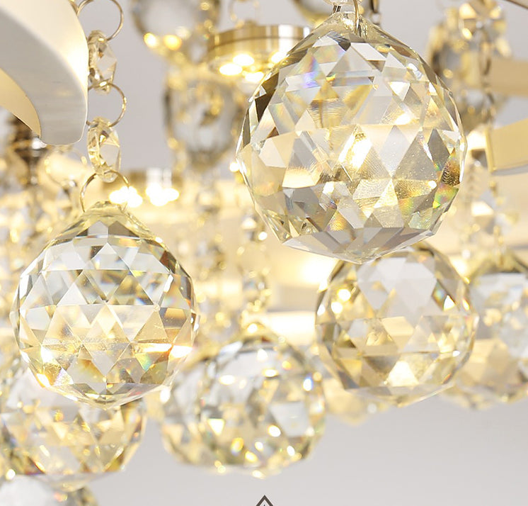 Taavita Flush Ceiling Light | Modern LED Acrylic Semi Flush Mount with Crystal Decor