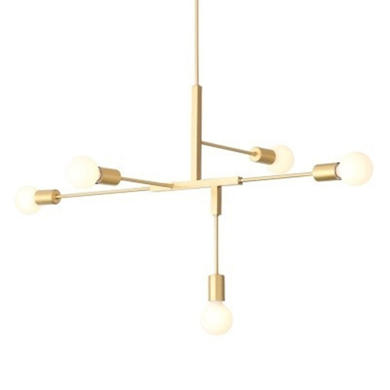 Modern Minimalist Linear Chandelier Light Fixture Molecular White Glass 5 Light Ceiling Chandelier Clearhalo 'Ceiling Lights' 'Chandeliers' Lighting' 2629577