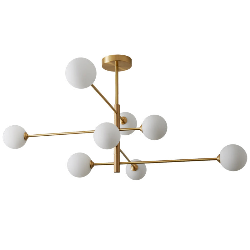 Taavita Post-Modern Metal Hanging Chandelier Light with Glass Shade Ceiling Chandelier in Gold for Living Room