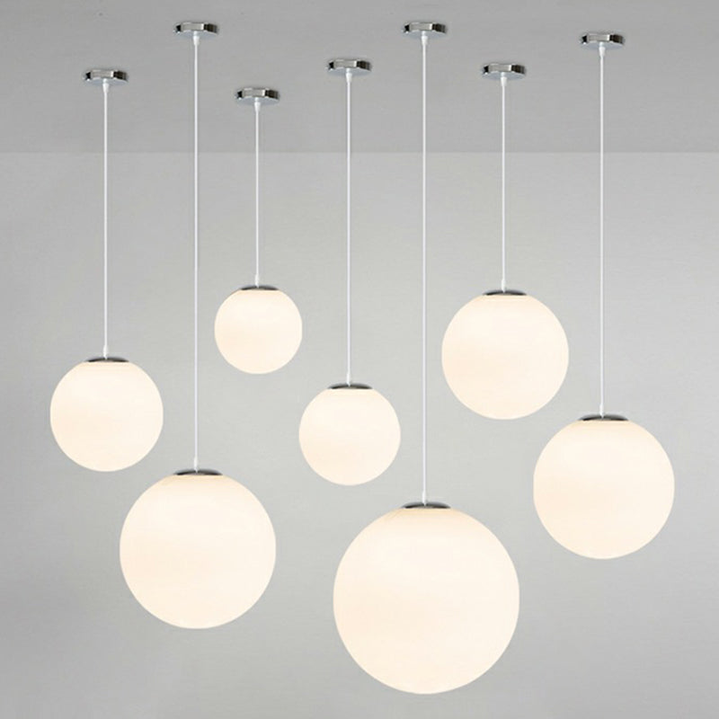 Taavita Light Modern Ball Hanging Light Simple White Glass Ceiling Pendant for Clothing Store