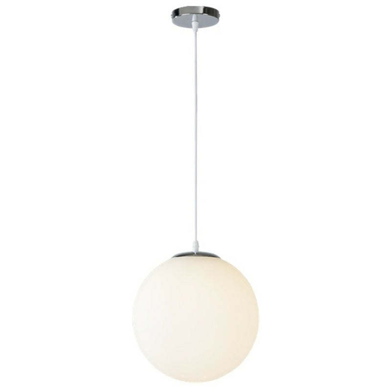 1 Light Ball Hanging Light Fixtures Modern Simple White Glass Ceiling Pendant for Clothing Store Clearhalo 'Ceiling Lights' 'Pendant Lights' 'Pendants' Lighting' 2630004