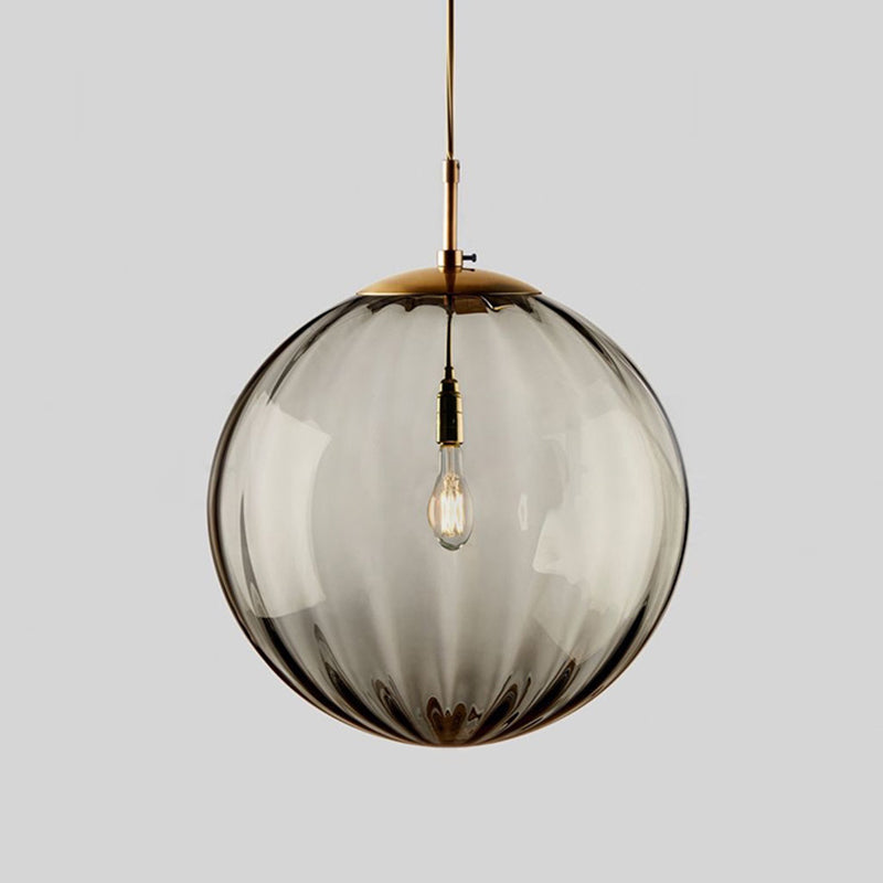 1 Light Round Hanging Ceiling Lights Post-Modern Water Glass Hanging Light Fixtures for Restaurant Clearhalo 'Ceiling Lights' 'Pendant Lights' 'Pendants' Lighting' 2630173