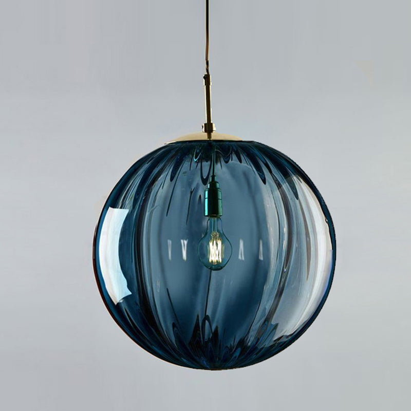 1 Light Round Hanging Ceiling Lights Post-Modern Water Glass Hanging Light Fixtures for Restaurant Clearhalo 'Ceiling Lights' 'Pendant Lights' 'Pendants' Lighting' 2630170