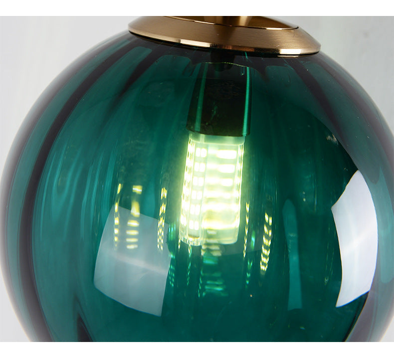 Taavita 1 Light Round Hanging Ceiling Light Fixture - Post-Modern Water Glass Pendant for Restaurant in Smoke Gray Purple Blue Amber