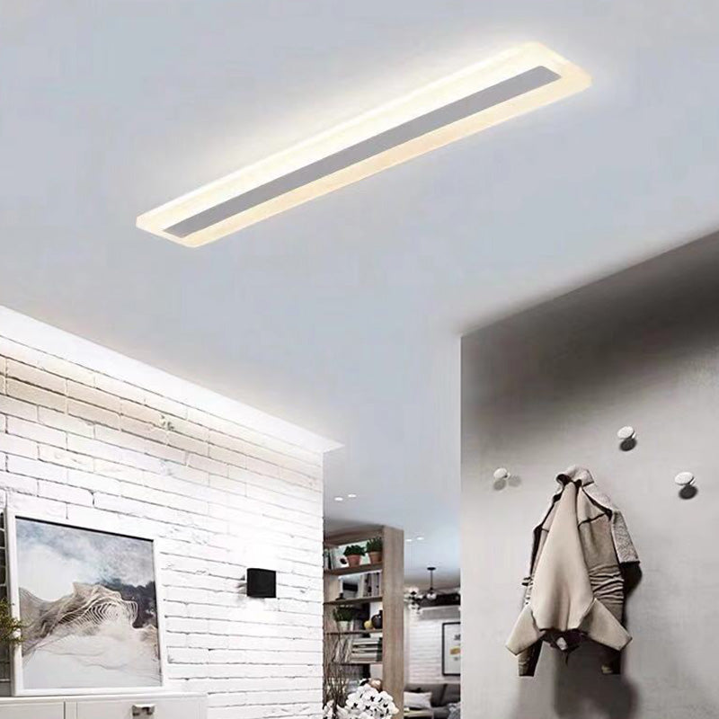 Acrylic Linear Flush Mount Ceiling Light Fixture Minimalist LED White Ceiling Mounted Light Clearhalo 'Ceiling Lights' 'Close To Ceiling Lights' 'Lighting' 2630937
