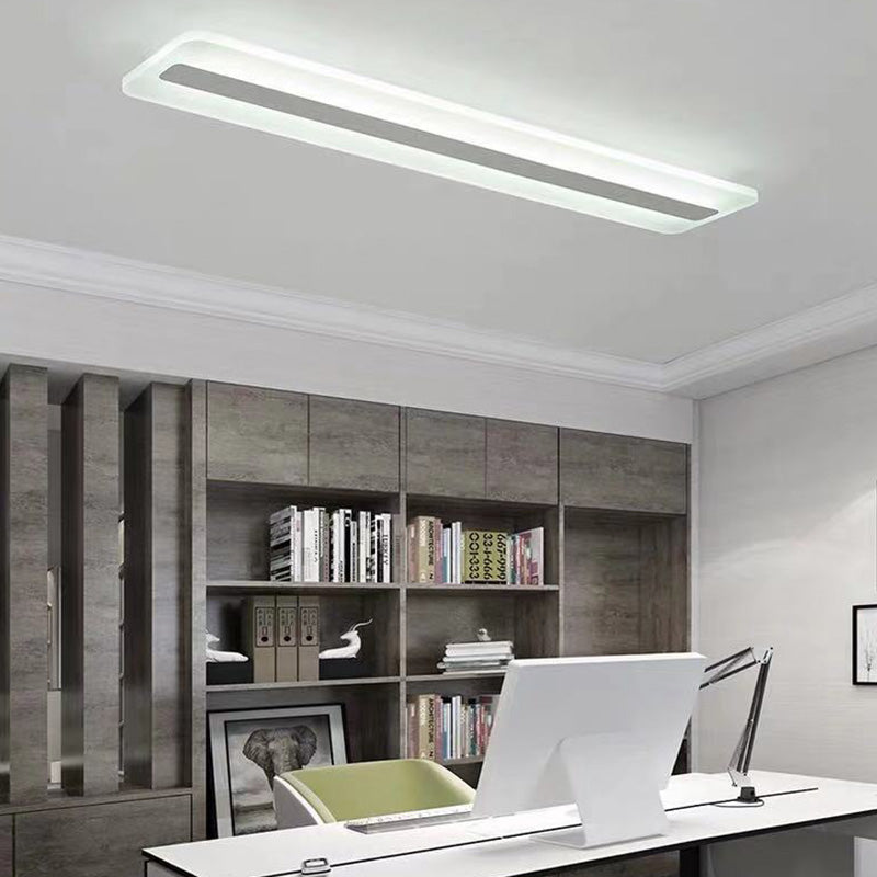 Acrylic Linear Flush Mount Ceiling Light Fixture Minimalist LED White Ceiling Mounted Light Clearhalo 'Ceiling Lights' 'Close To Ceiling Lights' 'Lighting' 2630935