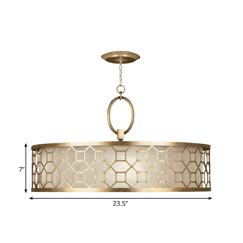 16"/19.5"/23.5" Diameter Taavita Style Drum Chandelier 3-Light Gold Brass Hanging Ceiling Lamp