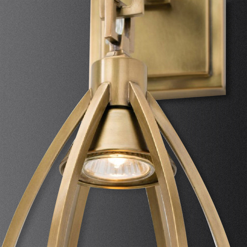 1 Head Modern Gold Finish Metallic Surface Wall Sconce Wire Teardrop Wall Mount Light