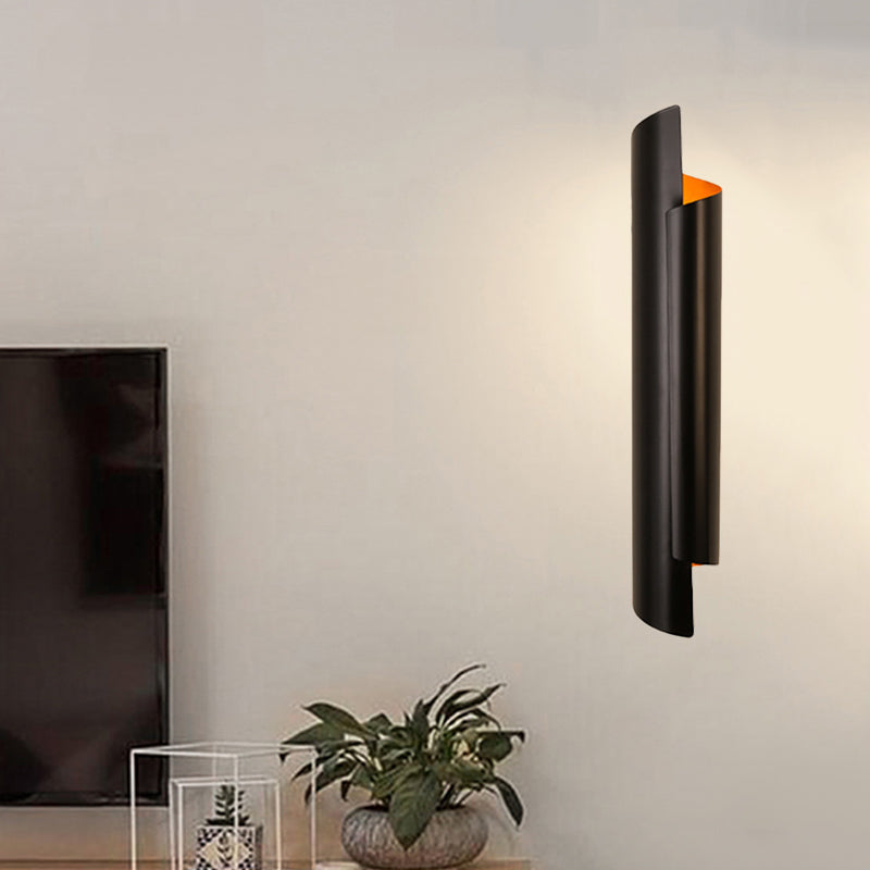 Modern Iron Black/White/Gold-Scrolled Wall Lamp 2-Light Fixture, 16"/21.5"/29.5" Wide