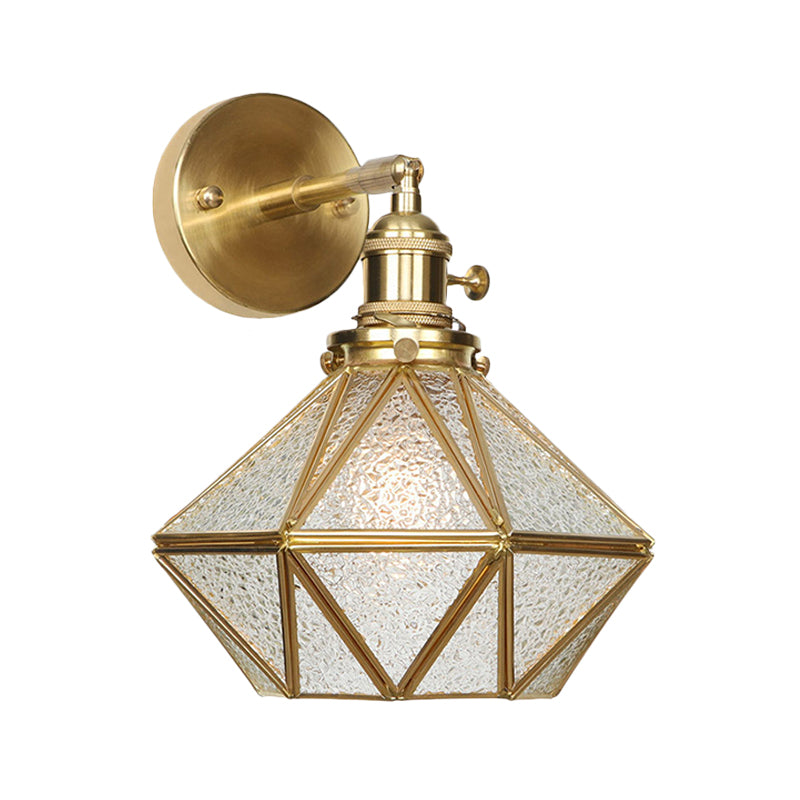 Taavita Geometric/Globe/Pentagram Wall Lamp Contemporary Prismatic Glass 1 Light - Brass - Wall Mount Fixture
