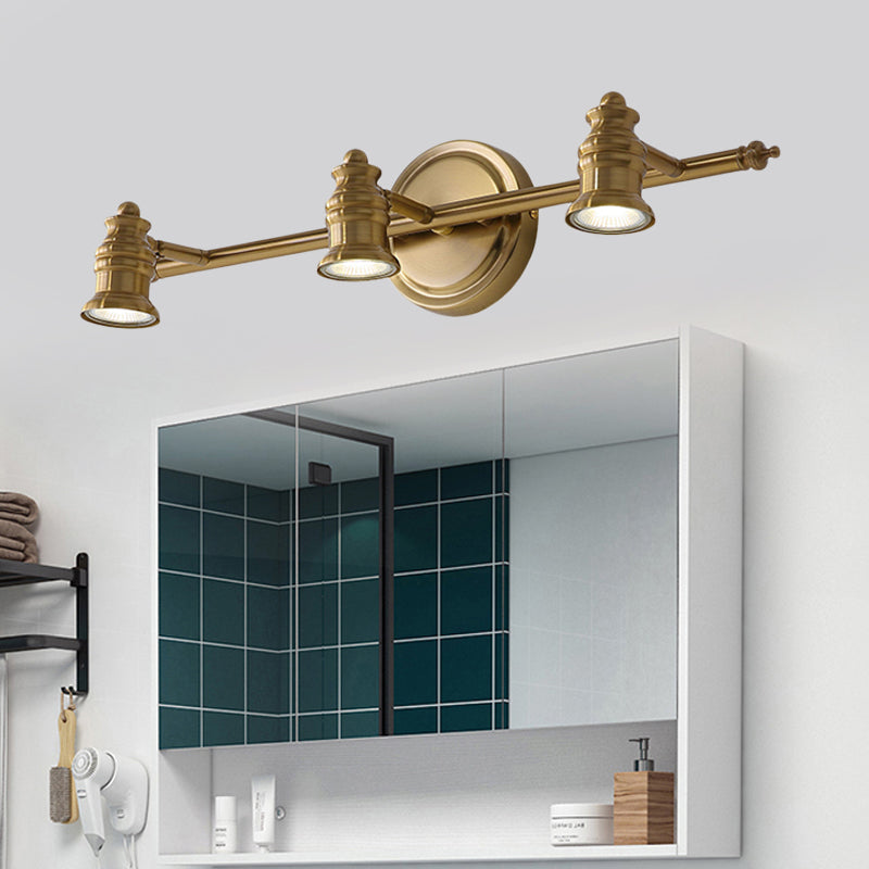 Linear Bathroom Vanity Mirror Light Traditionalism Metal 2/3/4-Bulb Brass Wall Sconce Lighting Clearhalo 'Vanity Lights' 'Wall Lights' Lighting' 277462