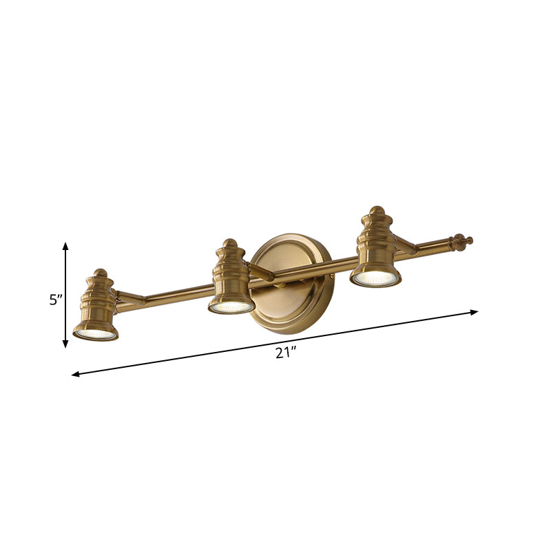 Taavita Bathroom Vanity Mirror Light Traditionalism 2/3/4-Bulb Metal Brass Wall Lamp Lighting SMD LED Warm 39 Watt max