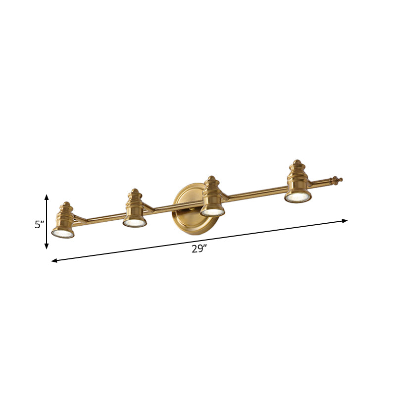 Taavita Bathroom Vanity Mirror Light Traditionalism 2/3/4-Bulb Metal Brass Wall Lamp Lighting SMD LED Warm 39 Watt max