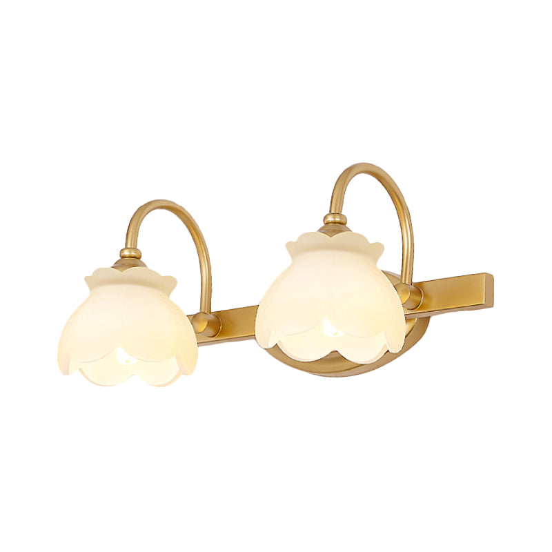 Taavita Bathroom Mirror Vanity Light Traditional Metal LED 2/3/4 Heads Wall-Mounted Lamp Brass