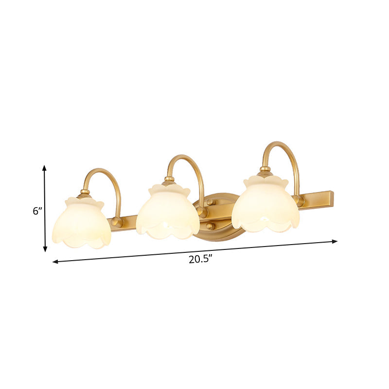Taavita Bathroom Mirror Vanity Light Traditional Metal LED 2/3/4 Heads Wall-Mounted Lamp Brass