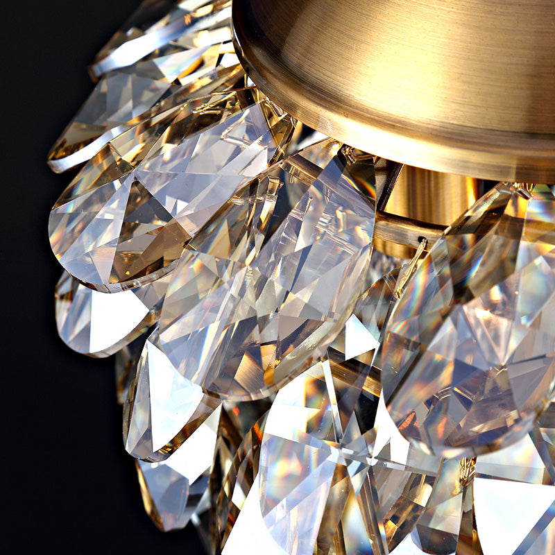 Taavita Black/Gold Crystal Ceiling Pendant Light Modern Style 2 Lights Chandelier