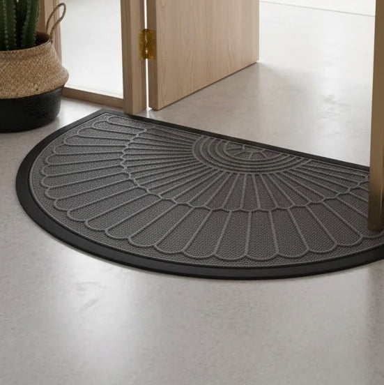 Non-Slip Rubber Backed Half-Round Entry Mat