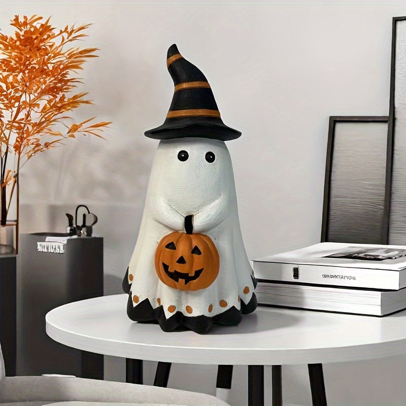 Halloween Resin Pumpkin Statue Tabletop Decor with Art Deco Style