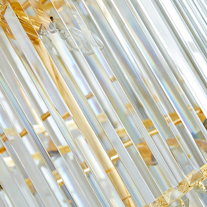 12 Heads Clear Crystal Rod Pendant Chandelier - Simple Style Spiral Ceiling Suspension Lamp