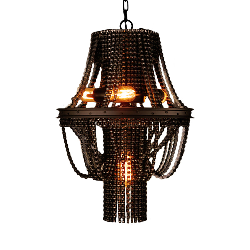 Taavita 4-Light Industrial Chandelier Pendant | Bike Chain Ceiling Light Fixture