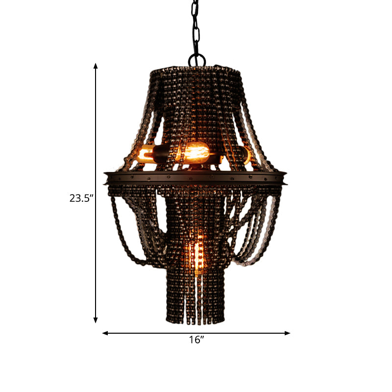 Taavita 4-Light Industrial Chandelier Pendant | Bike Chain Ceiling Light Fixture