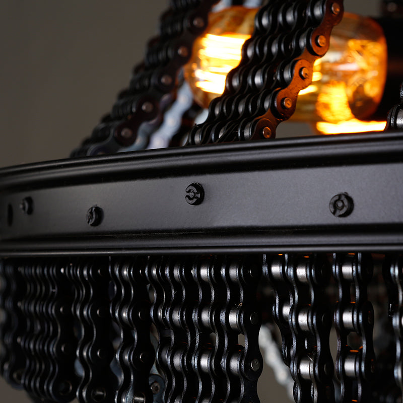 Taavita 4-Light Industrial Chandelier Pendant | Bike Chain Ceiling Light Fixture