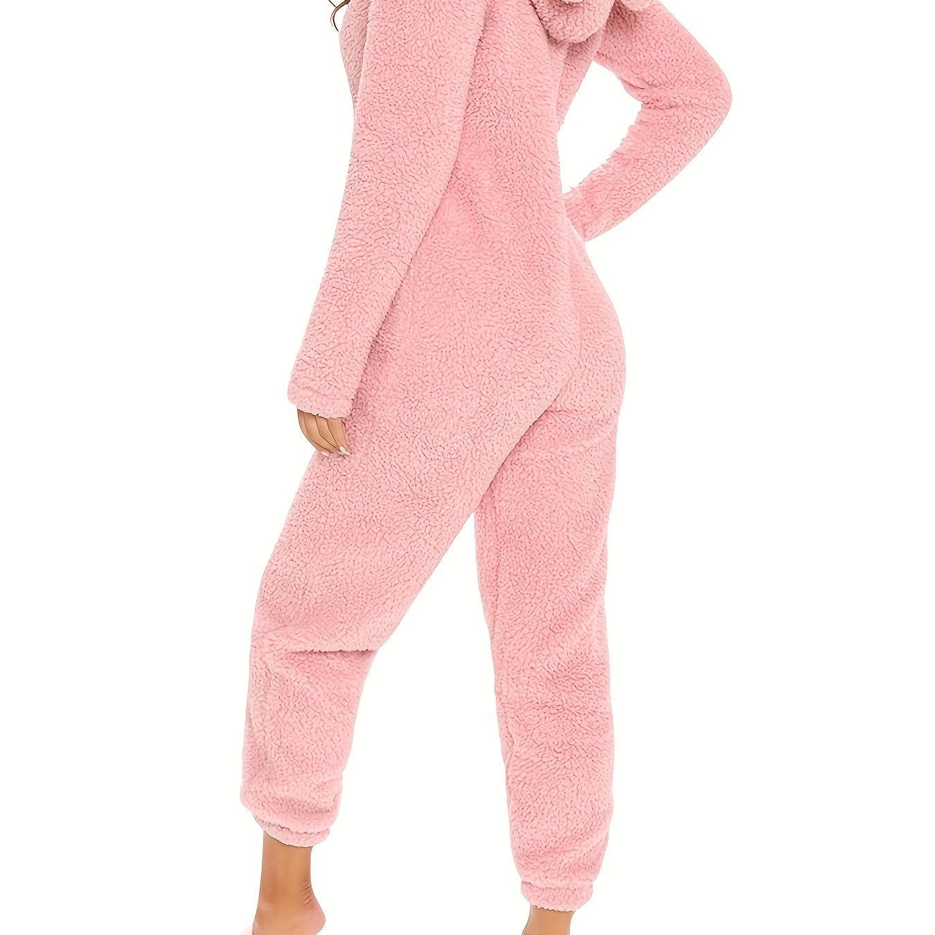Women's Pajama Jumpsuit | Hooded Zipper | Cozy Warmth Comfort | Polyester