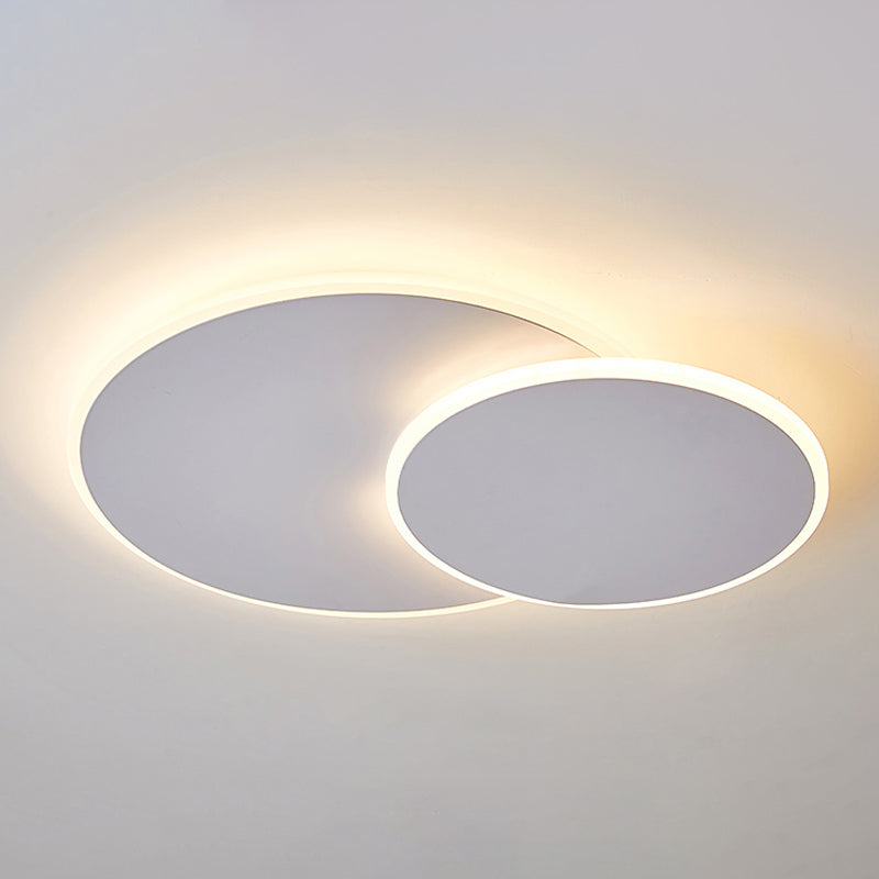 Round Acrylic Ceiling Light Fixture Minimalist White/Coffee 16"/19.5" Wide LED Flush Mount Lamp in Warm/White Light Clearhalo 'Ceiling Lights' 'Close To Ceiling Lights' 'Close to ceiling' 'Flush mount' Lighting' 291991