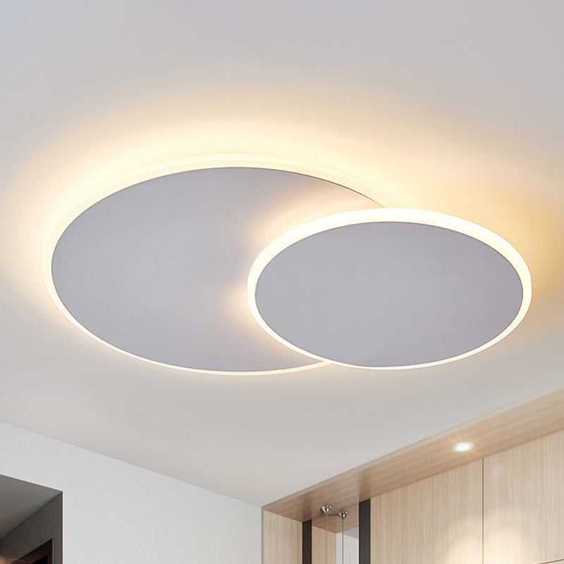 Round Acrylic Flush Mount Ceiling Light Fixture Minimalist Warm/White 16"/19.5" Wide LED Lamp in Taavita/White Light