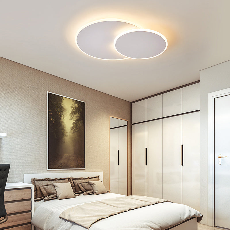 Round Acrylic Flush Mount Ceiling Light Fixture Minimalist Warm/White 16"/19.5" Wide LED Lamp in Taavita/White Light