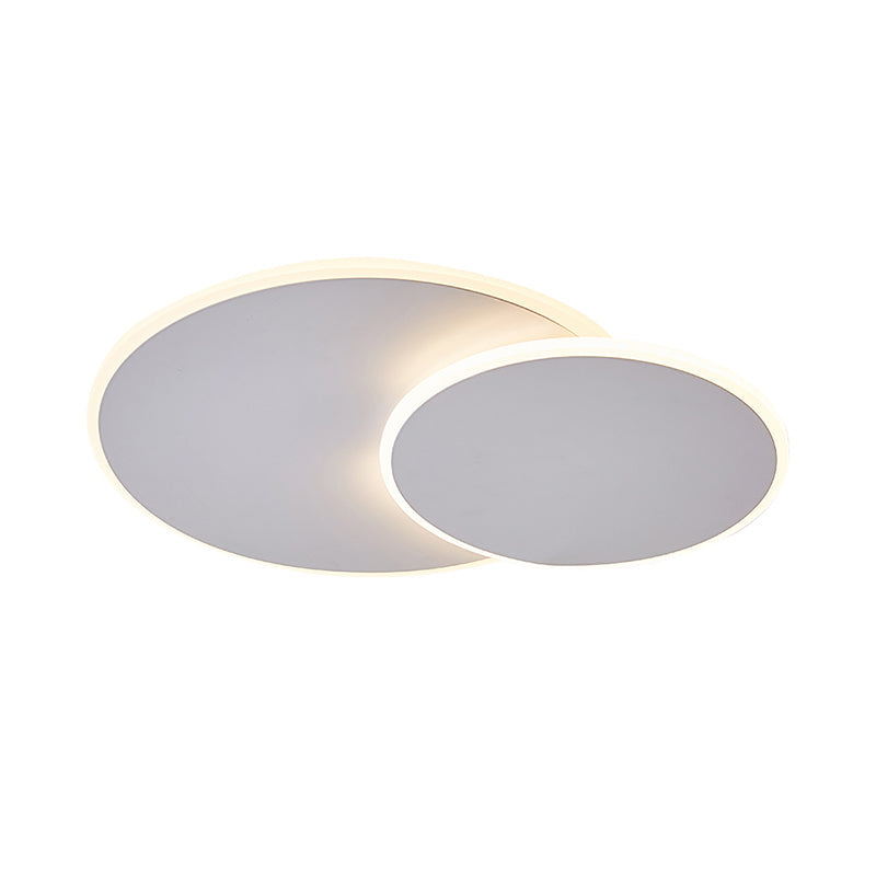 Round Acrylic Flush Mount Ceiling Light Fixture Minimalist Warm/White 16"/19.5" Wide LED Lamp in Taavita/White Light