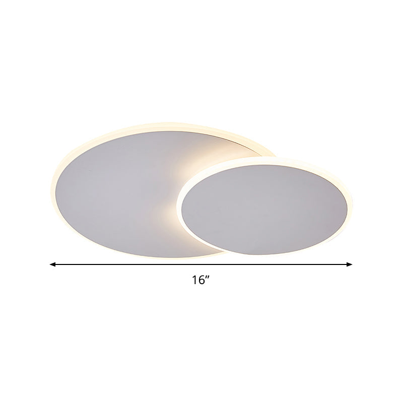 Round Acrylic Flush Mount Ceiling Light Fixture Minimalist Warm/White 16"/19.5" Wide LED Lamp in Taavita/White Light