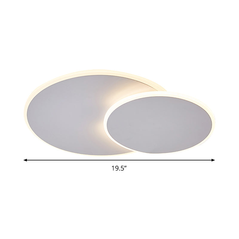 Round Acrylic Flush Mount Ceiling Light Fixture Minimalist Warm/White 16"/19.5" Wide LED Lamp in Taavita/White Light