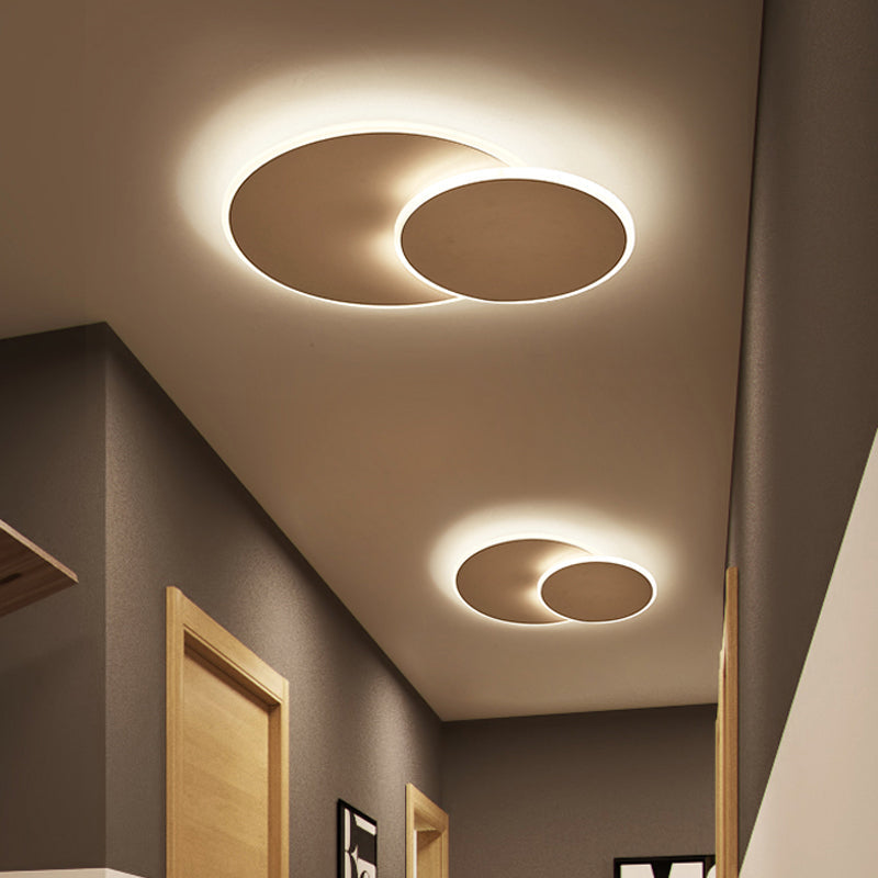 Round Acrylic Flush Mount Ceiling Light Fixture Minimalist Warm/White 16"/19.5" Wide LED Lamp in Taavita/White Light