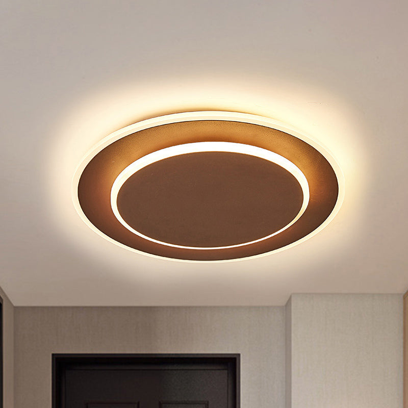 Round Acrylic Flush Mount Ceiling Light Fixture Minimalist Warm/White 16"/19.5" Wide LED Lamp in Taavita/White Light