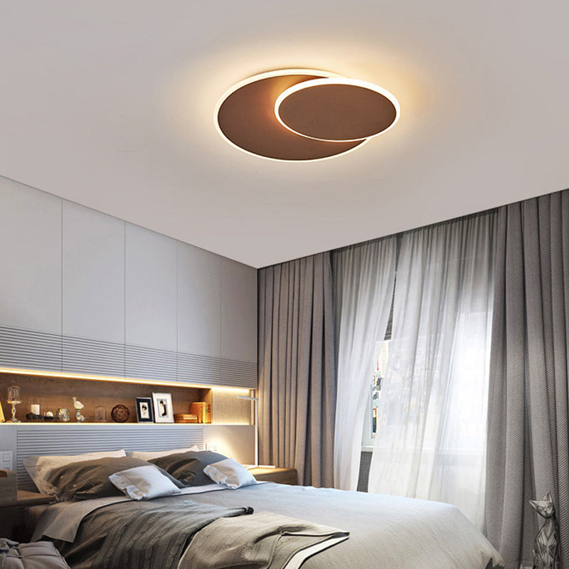 Round Acrylic Flush Mount Ceiling Light Fixture Minimalist Warm/White 16"/19.5" Wide LED Lamp in Taavita/White Light