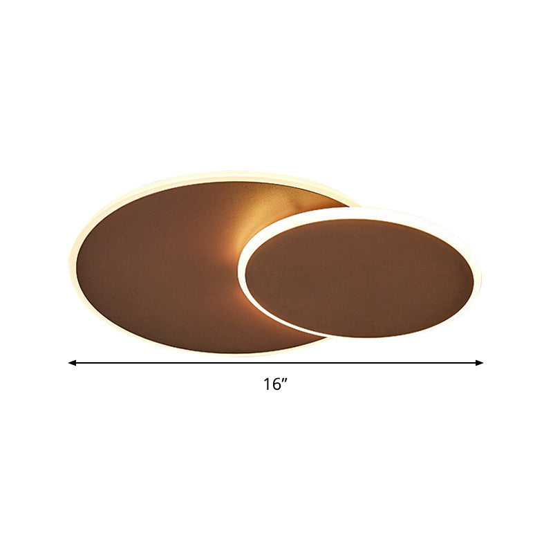 Round Acrylic Flush Mount Ceiling Light Fixture Minimalist Warm/White 16"/19.5" Wide LED Lamp in Taavita/White Light