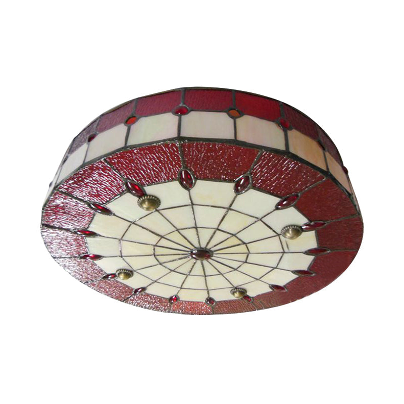 Taavita Bedroom Ceiling Lights, Jewel Decorated Drum Flush Mount Light Fixture