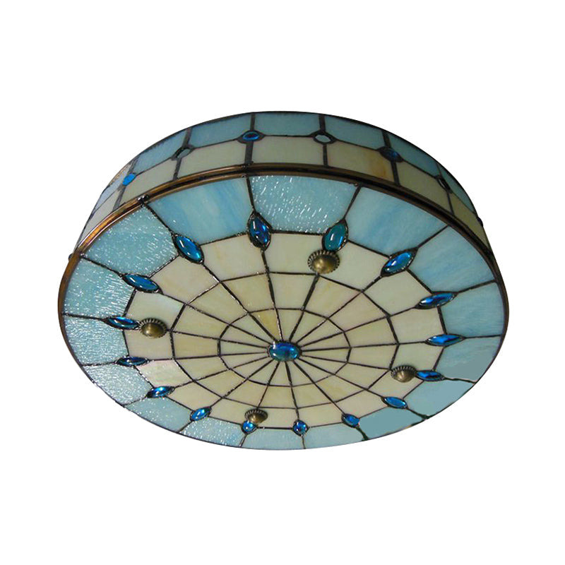 Taavita Bedroom Ceiling Lights, Jewel Decorated Drum Flush Mount Light Fixture