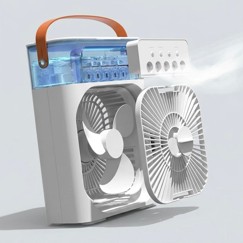 Compact USB Air Cooler and Humidifier – 600ml Reservoir, 3 Fan & Mist Speeds, 10W
