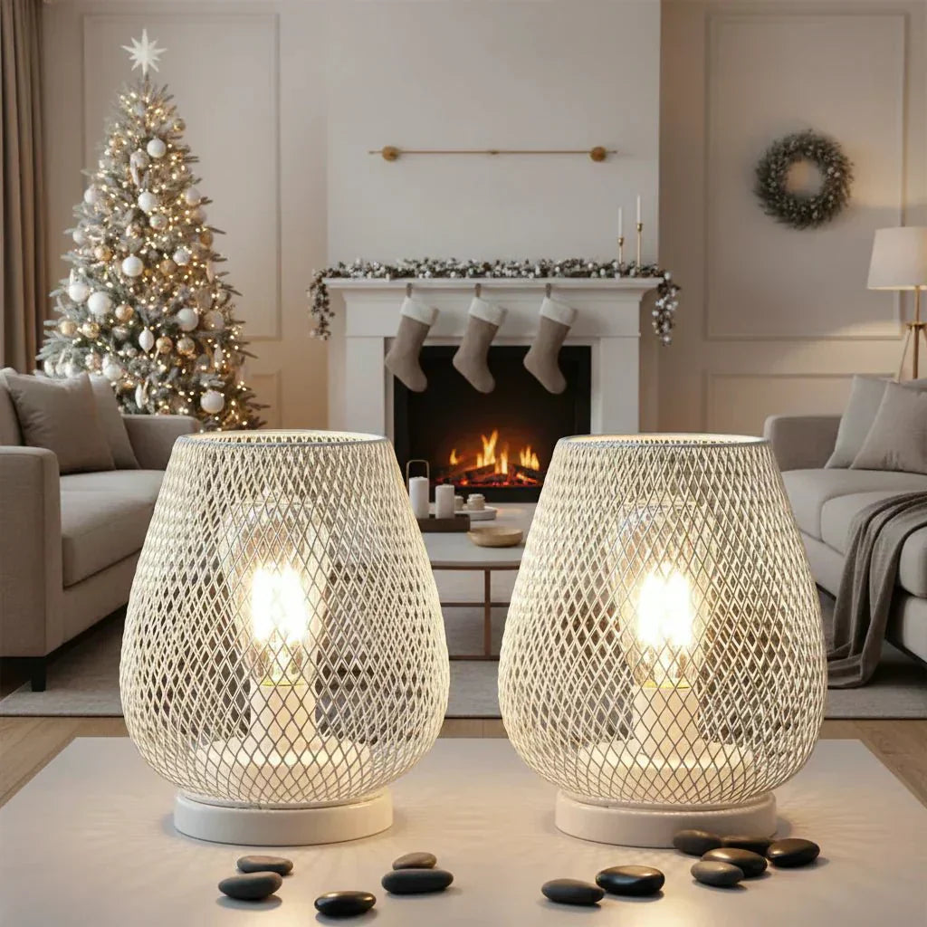 LuxeGlow Portable Metal Table Lamp with Warm LED Light